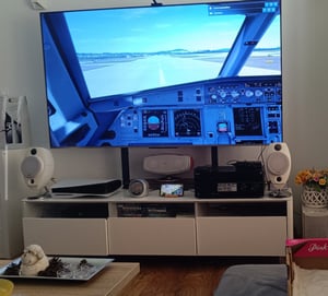 WISFOR TV stojan TV stojan s diaľkovým ovládaním, motorizované nastavenie výšky, pojazdný, pre 40-77" plochý LED LCD monitor, 600x400 mm, do 60 kg Fotografia od zákazníka č. 1