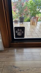 Haustierklappe, Fliegengitter Fliegengitterfür Fliegengittertür Abschließbar Haustiertür für Katzen/Hunde Kunden-Foto 2