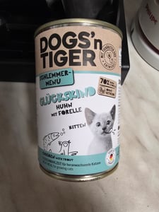 Dogs’n Tiger Junior, Kitten, Nassfutter, Katzenfutter, Getreidefrei, Glückskind, Huhn & Forelle, 12x400g Kunden-Foto 1