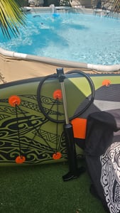 ECD Germany Gonfiabile Stand Up Paddle Board Makani, 320x80x15 cm, verde, PVC, fino a 120 kg, borsa per il trasporto con pompa accessori Foto del cliente 2