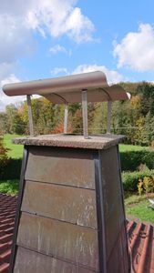 Massive Schornsteinabdeckung 70 x 70 cm Edelstahl Kaminhaube Kaminabdeckung Kaminblech Kamin Kunden-Foto 1