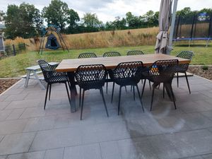 IPOTIUS Lot de 6 chaises de jardin, chaises de salle à manger, chaises d'extérieur avec accoudoirs, fauteuils de salon, chaises de jardin 120 kg, noir Photo du client 2