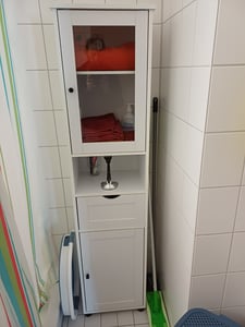 VASAGLE Badezimmerschrank, Badschrank, Hochschrank, Glastür, Badezimmermöbel Kunden-Foto 1