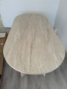 Skye Decor, Sabella - Travertine, Esstisch, Travertin, 100 % Melaminplatte, 200 x 90 x 75 cm Kunden-Foto 3