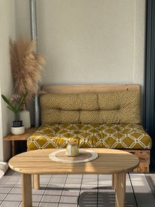 GO-DE Textil, Loungekissen Lounge-Sitzecke, Einzelset, Farbe: gelb, Maße ca.: 120 cm x 80 cm x 15 cm, Rückenhöhe: 40 Kunden-Foto 1