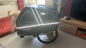 Doggyhut S-Line XXL Hundeanhänger & Hundebuggy mit Federung 2 in 1 Hunde Fahrradanhänger Jogger gefedert bis 45 kg Kunden-Foto 5