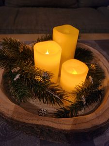 Oblique Unique Holz Konfetti Tannenbäume Streudeko Glitzer Tisch Deko für Advent Weihnachten Weihnachtsdeko - weiß silber gold Kunden-Foto 2