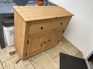 Sideboard CAMPO, Kommode Kiefer massiv, weiß lasiert, 5 Schubladen und 2 Türen Kunden-Foto 1
