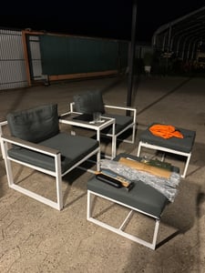 Juskys Gartenmöbel Sofa Set Bari - Gartenlounge - Balkonmöbel - Garten Outdoor - Grau Kunden-Foto 1