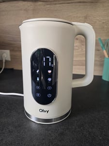 Bollitore Olvy color crema, regolazione della temperatura, 1,7 L – display LCD, 2200 W, senza BPA, funzione di mantenimento del calore, filtro anticalcare, selezione della temperatura 40–100 °C, acciaio inossidabile Foto del cliente 4