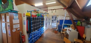 VEVOR Sprossenwand, Turnwand, Klettergerüst für Kleinkinder, 7-in-1 mit schwedischer Kohlenstoffstahlleiter, Klimmzugstange, Strickleiter und Turnringen, 100 kg Tragkraft, Mehrfarbig Kunden-Foto 2