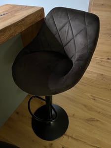 2er Set Barhocker,Küchenstühle mit Samtbezug,360°drehbar,Höhenverstellbar Schwarz Kunden-Foto 1