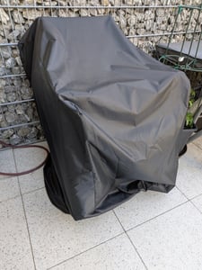 Abdeckung für Gartenstühle Wasserdicht Stapelstühle Schutzhülle mit Belüftungsöffnung, Winddicht Anti-UV Robustes 420D Oxford-Gewebe Abdeckhaube für Gartenstuhl Stapelstuhl - 65x85x85/120cm Kunden-Foto 1