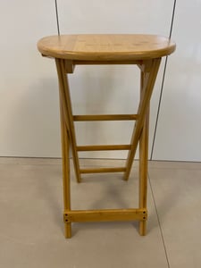 COSTWAY 2er Set Barhocker Klappbar, Barstuhl Bambus mit Fußstütze, Küchenstuhl Sitzhöhe 61 cm, Tresenhocker Bistrohocker, 36 x 33 x 61 cm (2 Stühle ohne Lehne) Kunden-Foto 2