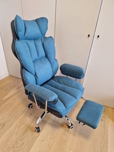 COMHOMA Bürostuhl Gaming Stuhl, Gamer Stuhl, Ergonomischer Bürostuhl mit Fußstütze, höhenverstellbar, Schreibtischstuhl, Chefsessel, schwarz-Kunstleder Kunden-Foto 1