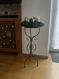 Metallständer "Country-Style" schwarz, mit Tablett, Beistelltisch, Pflanzenschale Kunden-Foto 1