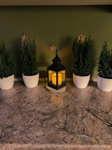 4x LED Laterne Kerze Windlicht Flammenflackern Leuchte Timer Batterie schwarz Kunden-Foto 1