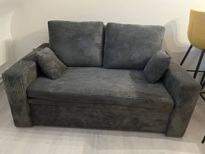 Sofa AIKIDO 150x85 - mit schlaffunktion - Farben zur Auswahl - modernen Sofa - mit Bettkasten - Moderner Cordstoff - Stoff POSO 047 Olivgrün Kunden-Foto 13