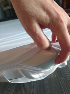 8 cm Gelschaum Matratzenauflage Topper Auflage weiß Bezug 160 x 200 Eckspanner Kunden-Foto 13
