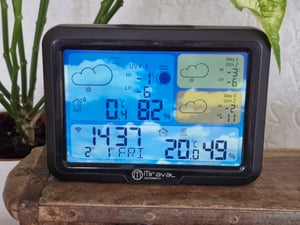 Miraval W-LAN Design Wetterstation mit TUYA-App 1x Sensor Smart-Home Wettervorhersage Mondphase UV-Index Komfortanzeige Kunden-Foto 2
