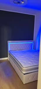 ProximaX Polsterbett 160x200cm mit Ladefunktion (USB&Typ-c), Jugendbett Doppelbett Stauraumbett mit LED, Hydraulisches Boxspringbett,  Beige Kunden-Foto 3