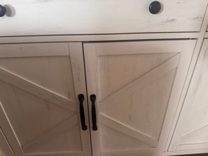 VASAGLE Küchenschrank, Sideboard mit Schubladen, Aufbewahrungsschrank mit Türen, verstellbare Ablage, Landhausstil, für Wohnzimmer Küche Esszimmer Kunden-Foto 3