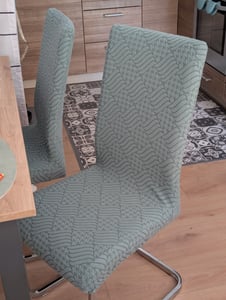 Dicker Jacquard-Stuhlbezug mit geprägtem Rautenmuster in Dunkelgrau – Strapazierfähig und formstabil Kunden-Foto 1