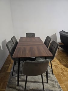 VASAGLE Esstisch, Esszimmertisch, Küchentisch, für 4-6 Personen, Landhausstil, hitzebeständige Oberfläche, einfache Montage, 75 x 140 x 75 cm Kunden-Foto 1