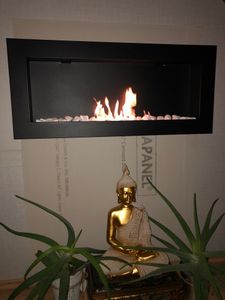 Campo24 hochwertiger Kamin 90x40cm  Edelstahl  Europa / Bioethanol Wandkamin für Innen / Moderner Kaminofen perfekt für Wohnzimmer,Schlafzimmer Kunden-Foto 1