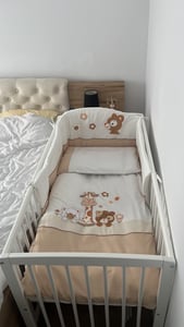 Baby Delux Baby Bettwäsche Bettset 4-tlg Bettausstattung Nestchen Himmel mit Stickerei Prince Stars Kunden-Foto 1