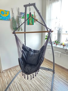 Blumfeldt Robuster Hängematten-Ständer für Outdoor-Hängesessel im Garten mit 160 kg Tragkraft - rostbeständig beschichtet, einfache Montage, langlebige Materialien & präzise Verarbeitung Kunden-Foto 1