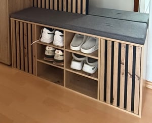 KESPER Schuhschrank mit Sitzkissen, Push to open, grifflos, Akkustikpanel-Optik, 1594713 Kunden-Foto 1