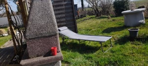 tectake® Gartenliege 4-stufig mit Kopfpolster Kunden-Foto 1