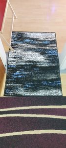 Tapiso Läufer MAYA Modern Grau Blau Schwarz Wohnzimmer  120 x 600 Kunden-Foto 1