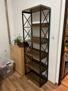 Tribesigns boekenkast in industriële stijl, 178 cm hoog, met 6 open planken, vintage design, ideaal voor thuis en kantoor, bruin en zwart Klantenfoto 7