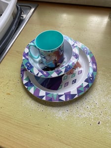 3- teiliges Kindergeschirrset – Eiskönigin – kinderfreundlich und pflegeleicht - Originales Lizenzprodukt Kunden-Foto 1