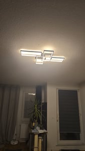 LED Deckenleuchte Wohnzimmer Deckenlampe 74W Dimmbar Schlafzimmerlampe mit Fernbedienung aus Metall Küchenlampe für Schlafzimmer Esszimmer Schwarz Kunden-Foto 1