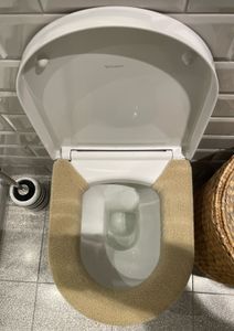 WC-Sitz Cover Dicker Kissen Pads antibakteriell Luxus Toiletten Warm WC Sitzbezüge Warm WC-Sitz Matte Super Warm Universal, beige Kunden-Foto 1