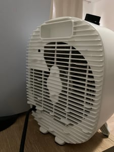 Heizlüfter, Energiesparend Klein 2000W Elektrische Heizung 2 Heizstufen & Gebläse-Modus, Kippschutz & Überhitzungsschutz für Büro Wohnzimmer Schlafzimmer - Weiß Kunden-Foto 4