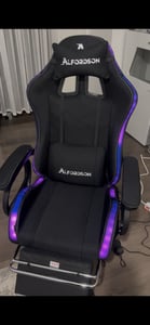 ALFORDSON Gaming-Stuhl mit LED, Gaming Sessel mit 8-Punkt-Massage, Ergonomischer Gamer Stuhl mit RGB Beleuchtung,Drehstuhl mit Lordosenstütze, Schwarz Kunden-Foto 1