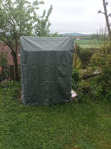 SANZARO Ochranný obal na plážové kreslo, odolný voči zimným podmienkam, 120 cm, vhodný pre šírku 110 cm – technológia RipStop s materiálom 600D Oxford, odolný proti pretrhnutiu a UV žiareniu, sivý Fotografia od zákazníka č. 1