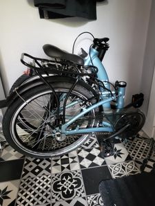 PACTO SIX - Hollandrad Hochwertiges Klappfahrrad 27cm Aluminiumrahmen Bike 20 Zoll Aluminiumräder Bicycle, 6 Speed Shimano Gänge Faltrad Klapprad Blau Kunden-Foto 1