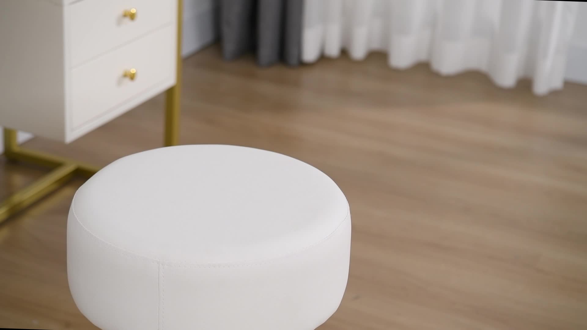 Duhome Hocker Samt Grau, höhenverstellbar, drehbar & Produktbild-Vorschau 7
