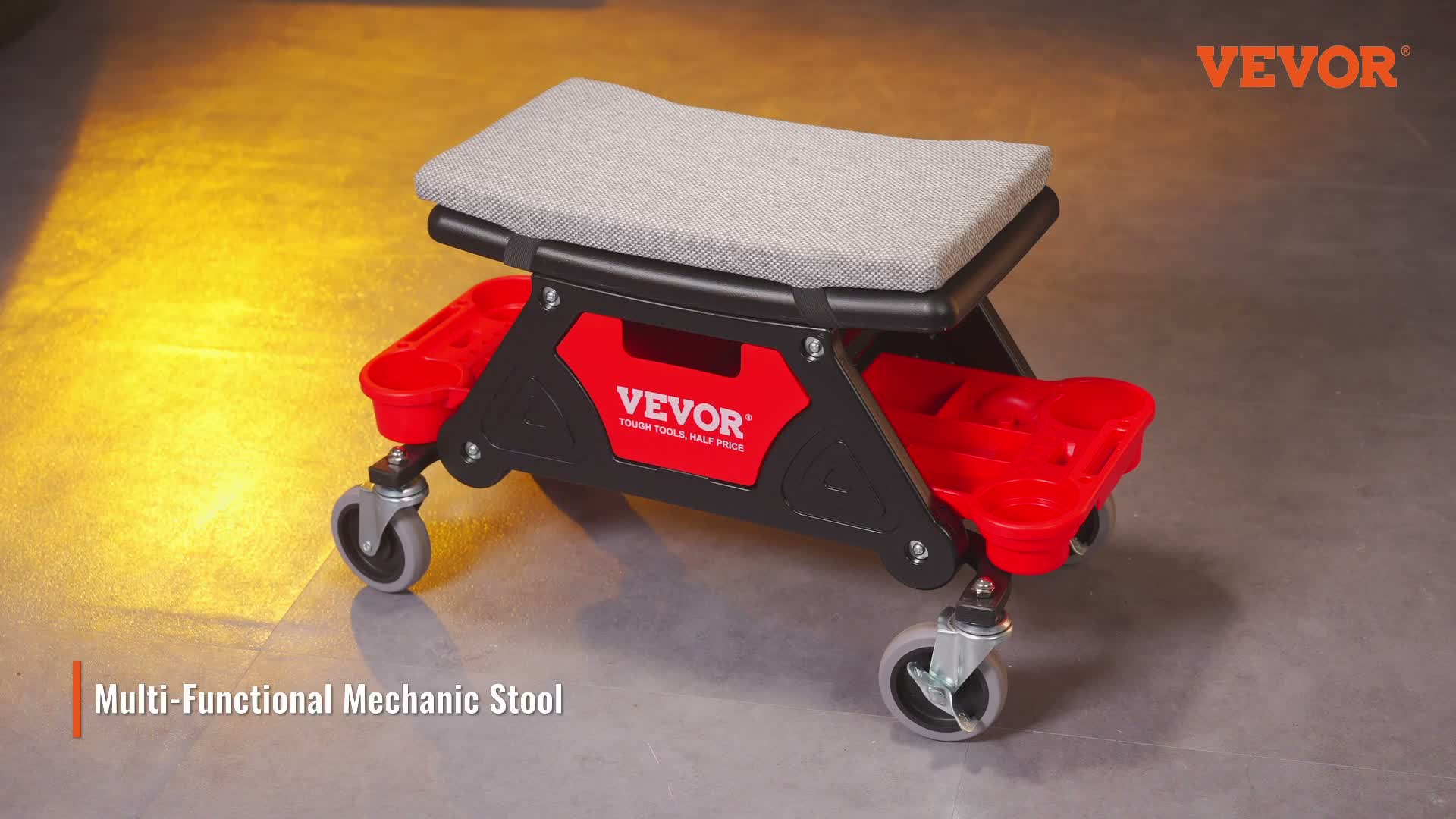 VEVOR Werkstatthocker Rollhocker 640 x 335 x 390 mm, 136 kg Produktbild-Vorschau 7