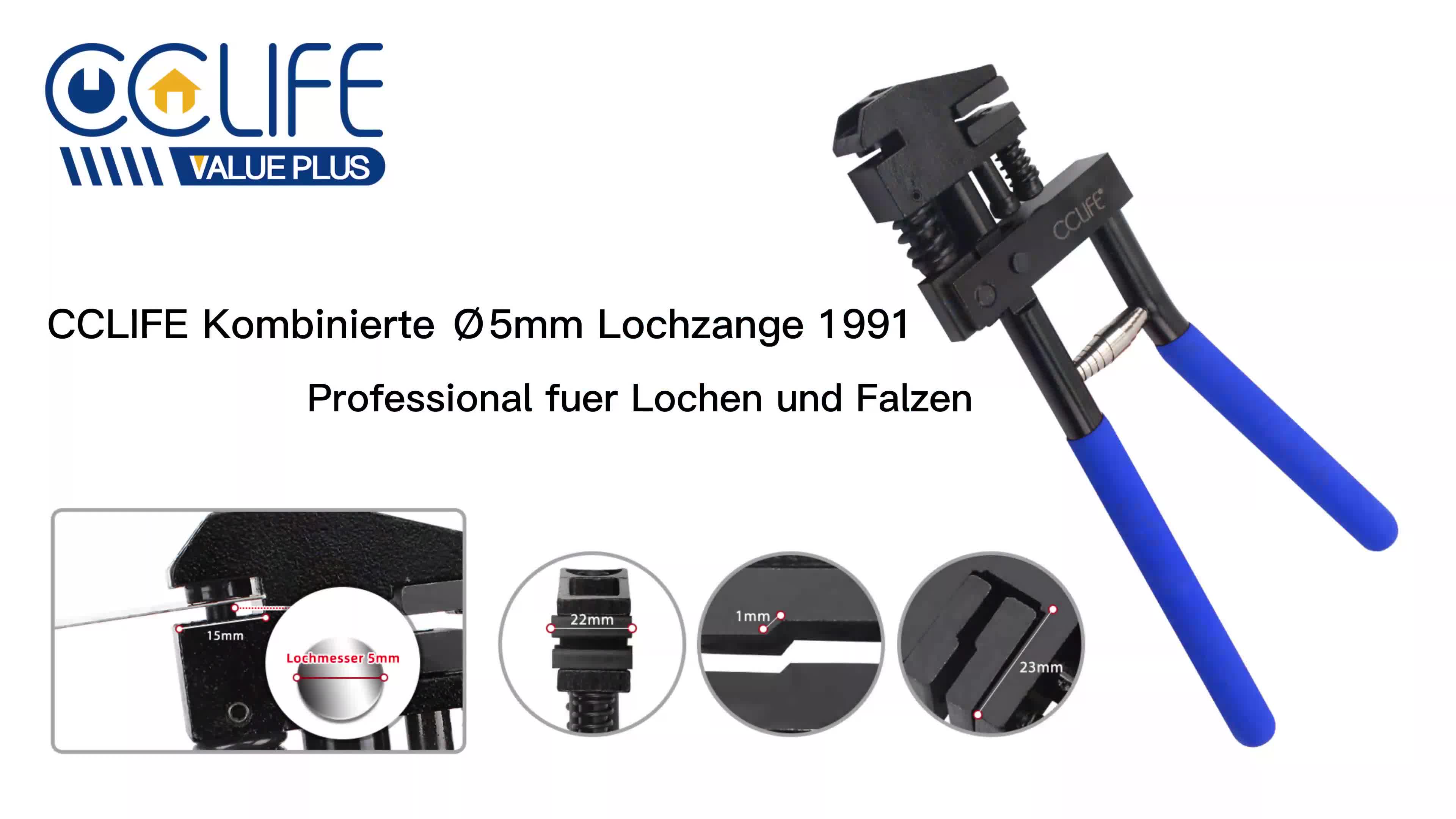 CCLIFE Ø5mm Kombinierte Absetzzange Lochzange Falzzange Produktbild-Vorschau 7
