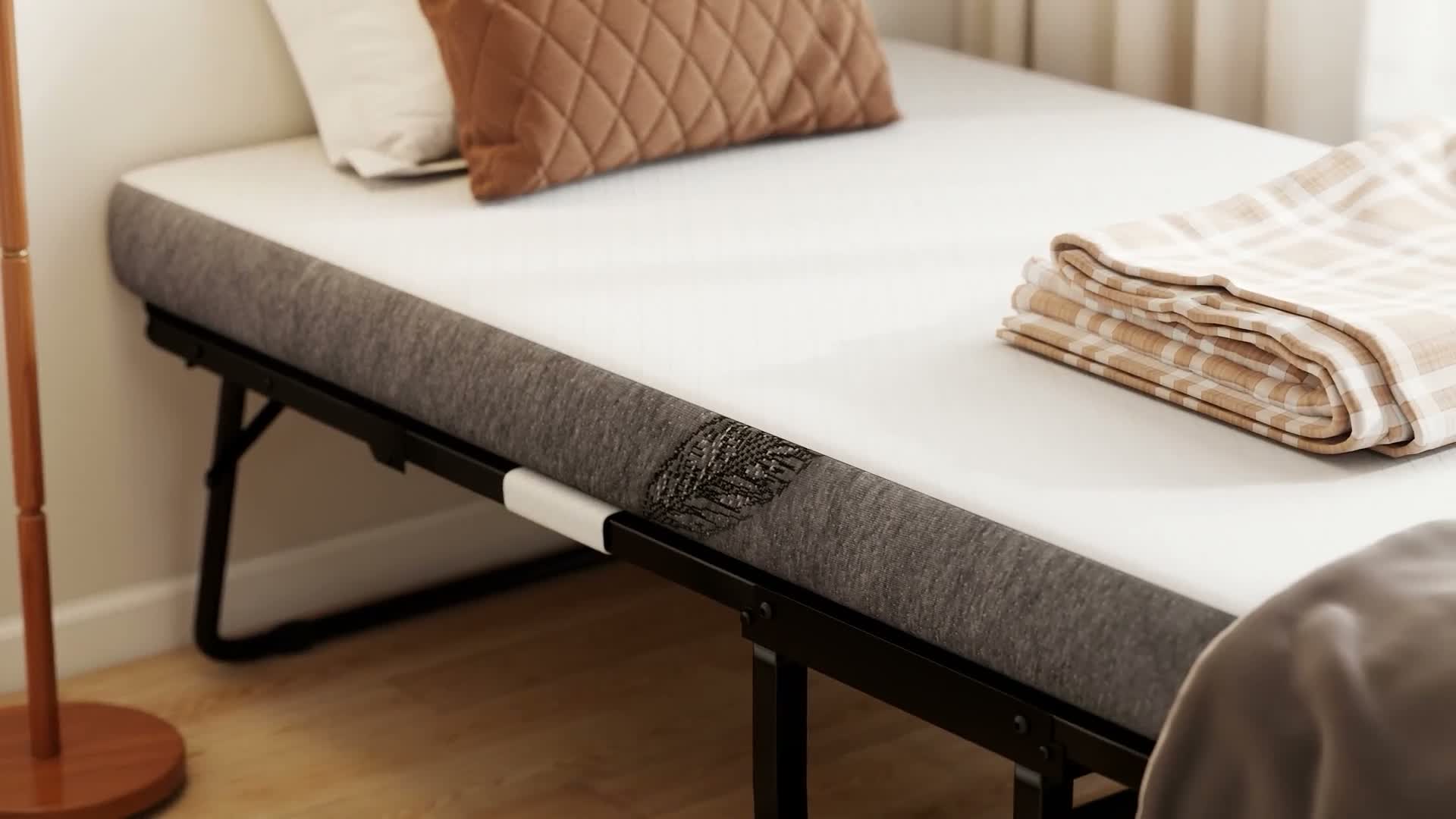 HOMCOM Klappbett 90x200 cm Erwachsene Gästebett Klappbar Produktbild-Vorschau 6