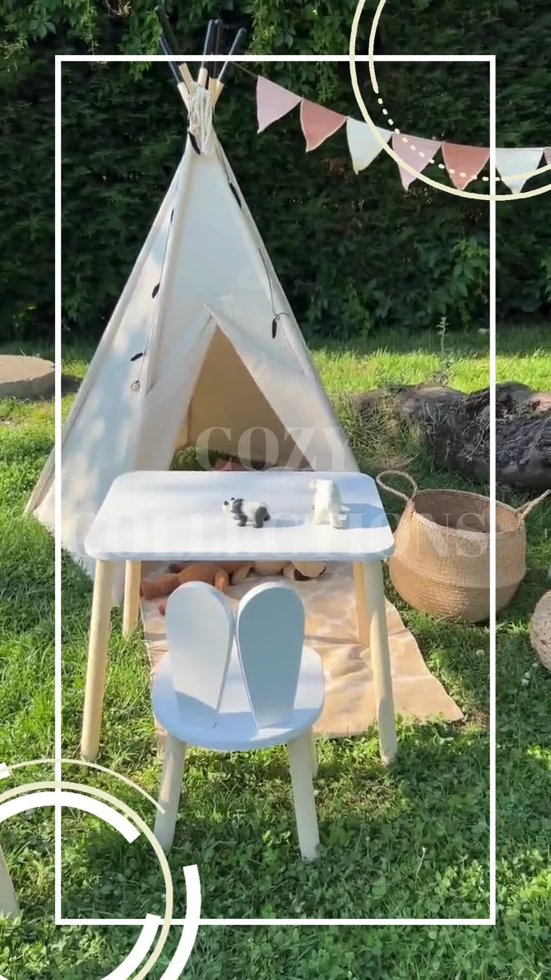 Montessori Tisch und Stuhl Set aus Holz für Kinder – Produktbild-Vorschau 6