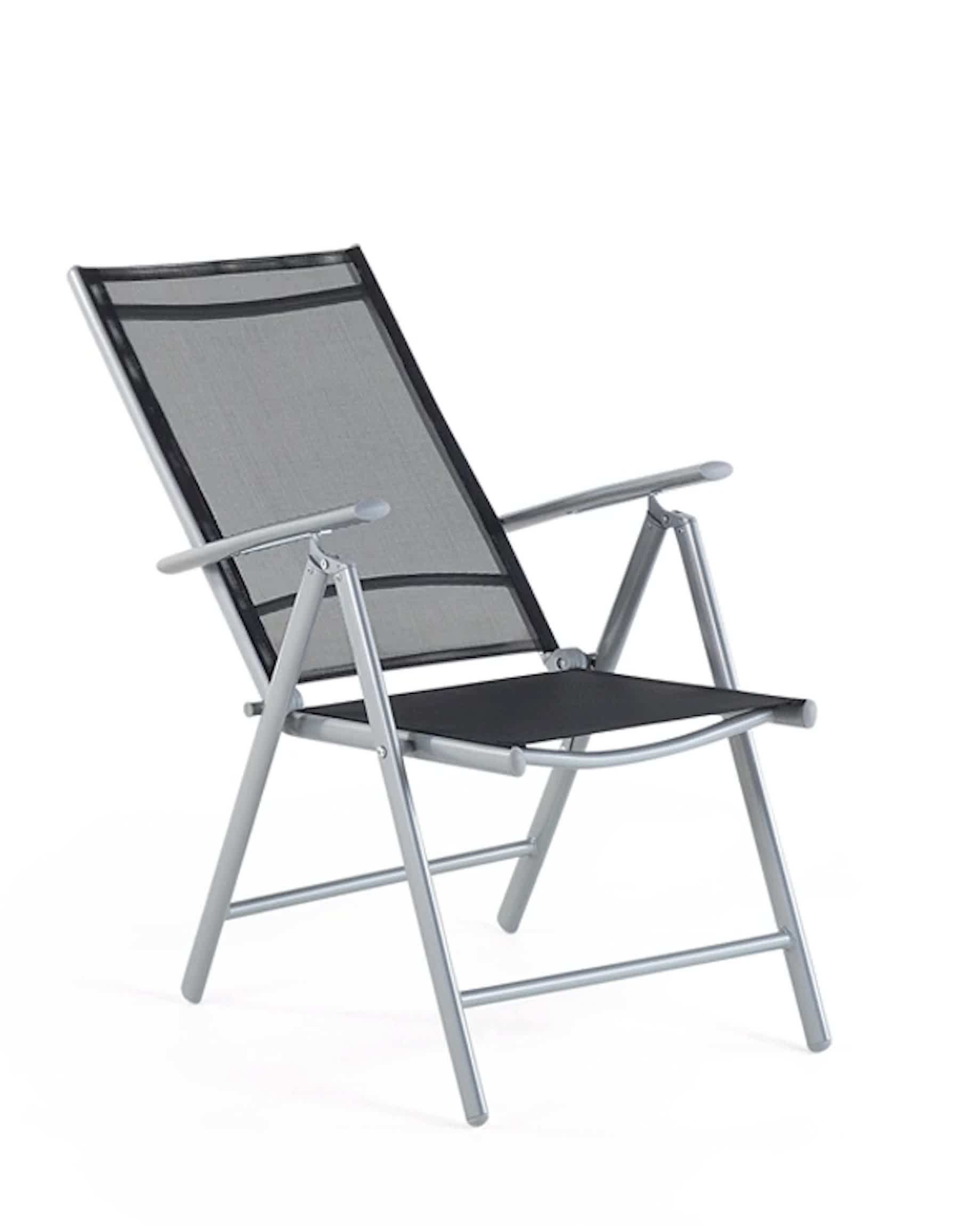 BELIANI Gartenstuhl 6er Set Schwarz und Silber Aluminium Produktbild-Vorschau 7