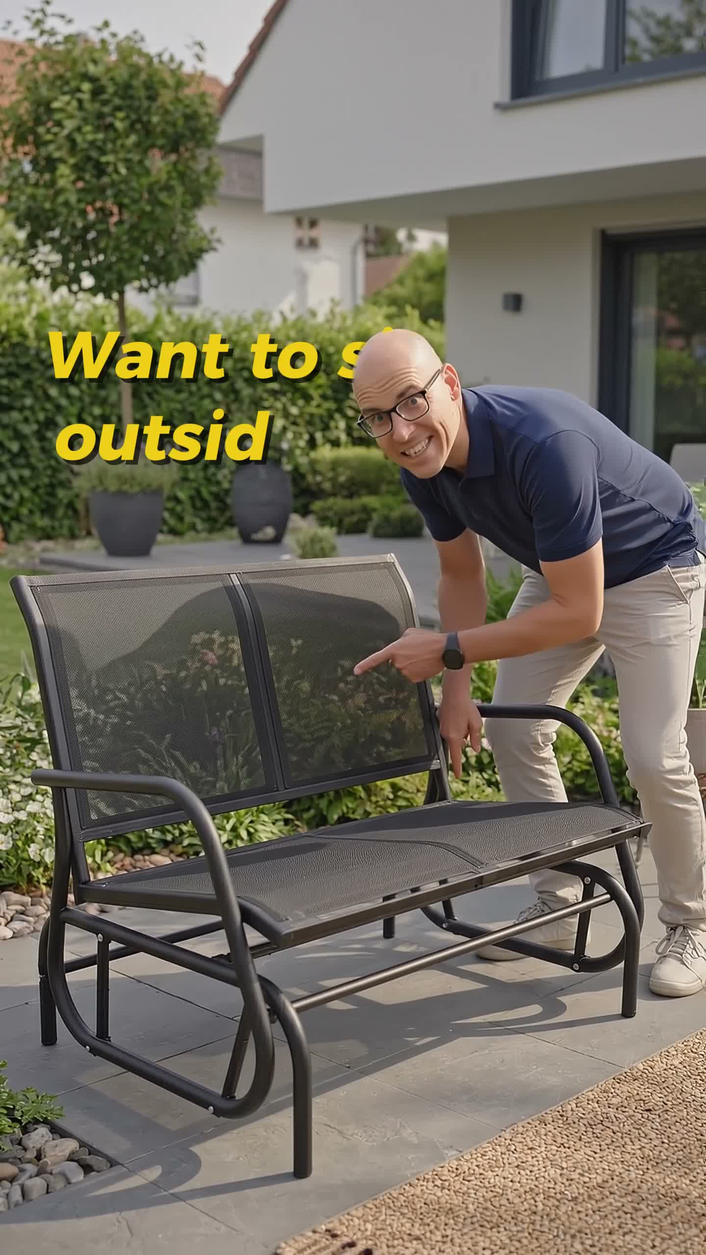 Schaukelbank Gartenbank 2-Sitzer, ca. 120 x 70 x 83 cm – Produktbild-Vorschau 7