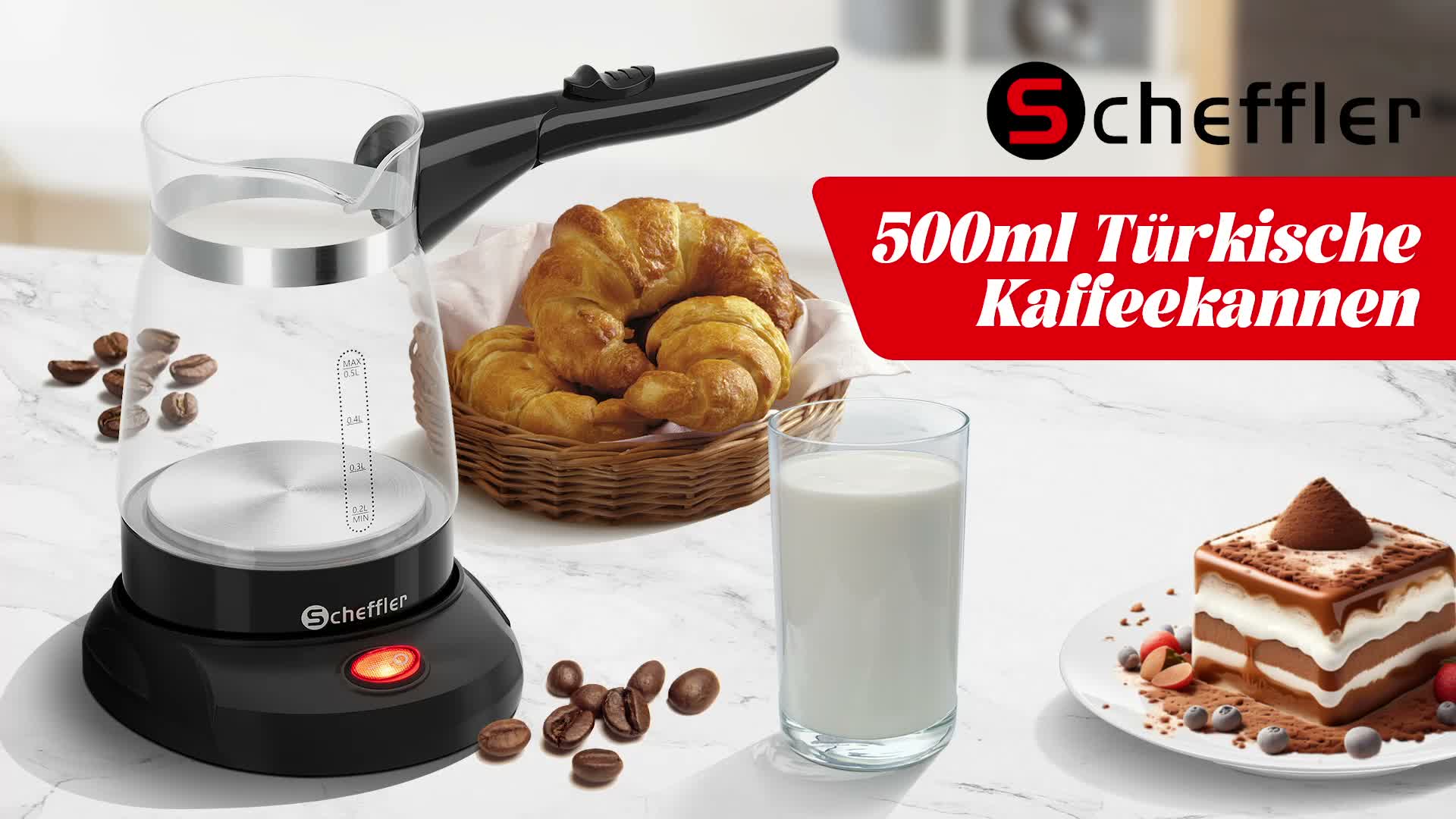 SCHEFFLER Türkische Kaffeemaschine Elektrischer 500ml Glas Produktbild-Vorschau 7